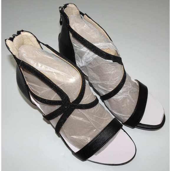 LifeStride Masquerade Black Faux Leather Strappy Sandals Heels 7.5, NIB - Picture 3 of 10